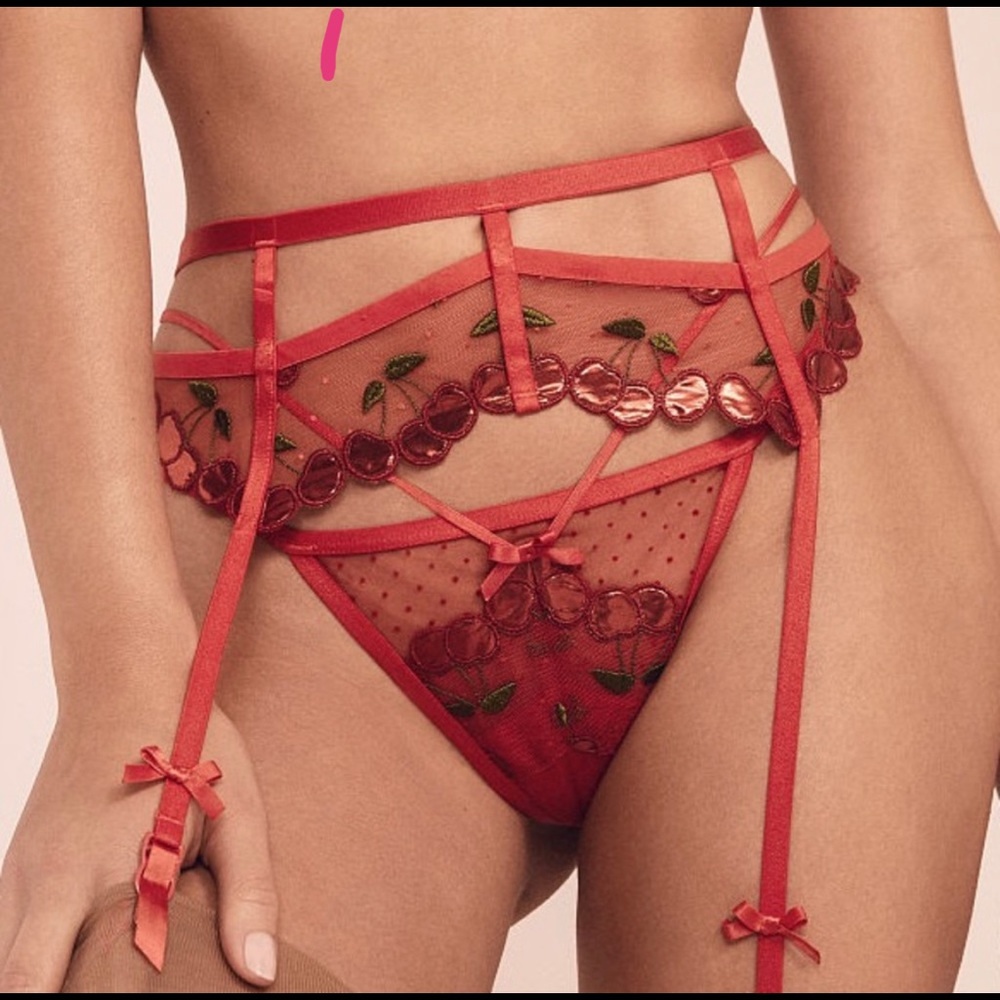 NWT For Love and Lemons Cerise Thong Panty